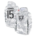 Tlead C.Bears #15 Rome Odunze Player Arctic Camo Salute to Service Pullover Hoodies Limited Stitched Jerseys