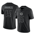 Tlead C.Bears #15 Rome Odunze Player Black REFLECTIVE Limited Game Stitched Jerseys