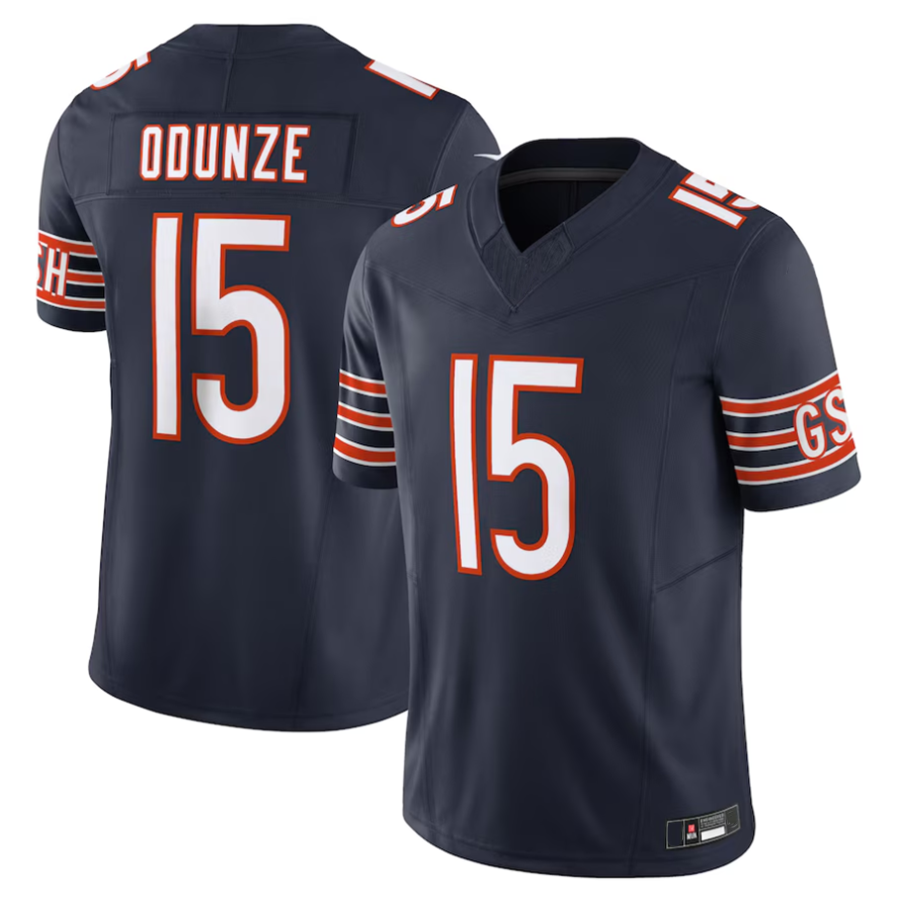 Tlead C.Bears #15 Rome Odunze Player Navy Vapor F.U.S.E. Limited Stitched  Jerseys
