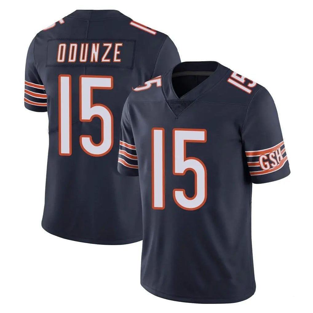 Tlead C.Bears #15 Rome Odunze Player Navy Vapor Untouchable Limited Home Game Stitched Jerseys
