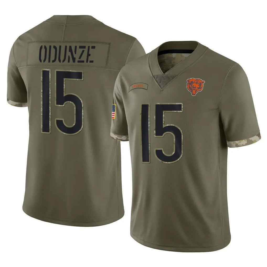 Tlead C.Bears #15 Rome Odunze Player Olive Salute to Service Limited Game Stitched Jerseys