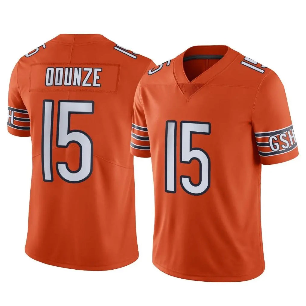 Tlead C.Bears #15 Rome Odunze Player Orange Alternate Vapor Limited Home Game Stitched Jerseys