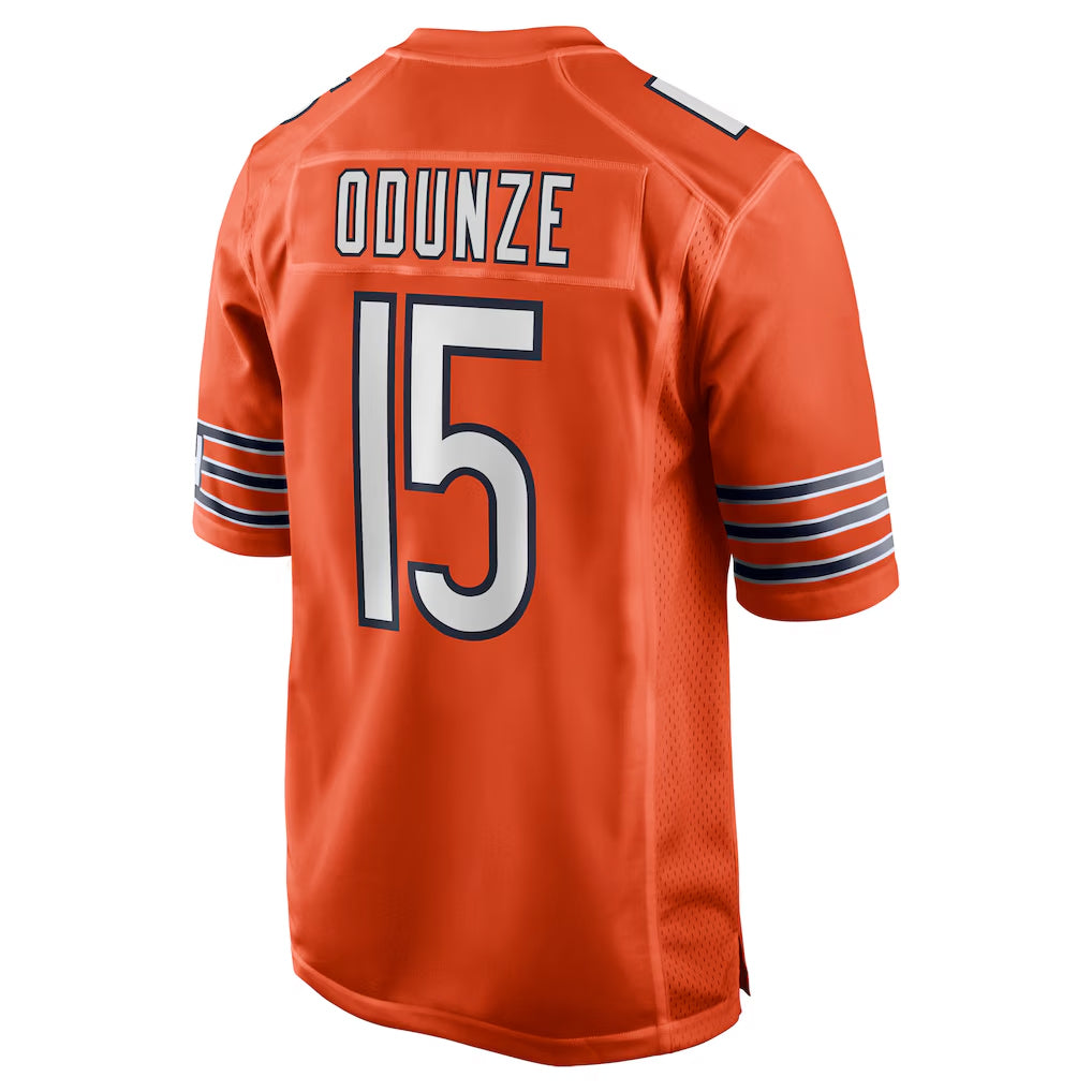 Tlead C.Bears #15 Rome Odunze Player Orange Home Game Stitched Jerseys