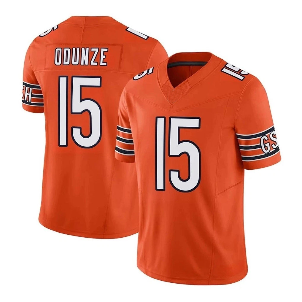 Tlead C.Bears #15 Rome Odunze Player Orange Vapor F.U.S.E. Limited Home Game Stitched Jerseys