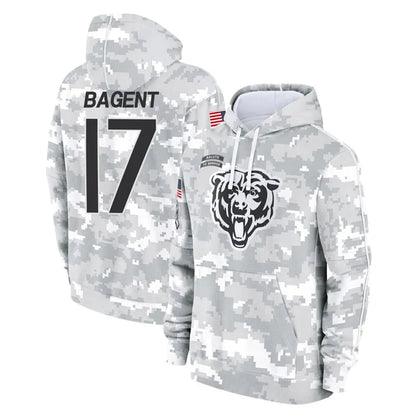 Tlead C.Bears #17 Tyson Bagent Player Arctic Camo Salute to Service Pullover Hoodies Limited Stitched Jerseys
