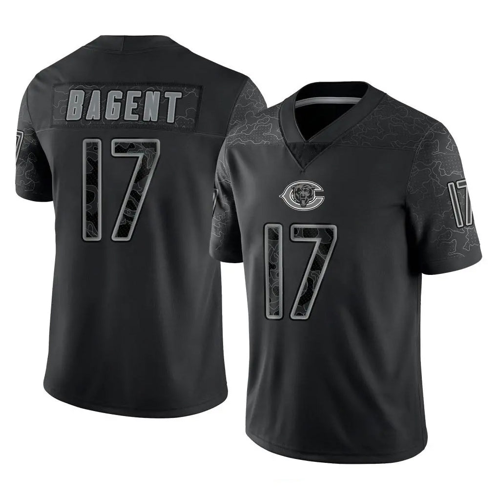 Tlead C.Bears #17 Tyson Bagent Player Black REFLECTIVE Limited Game Stitched Jerseys