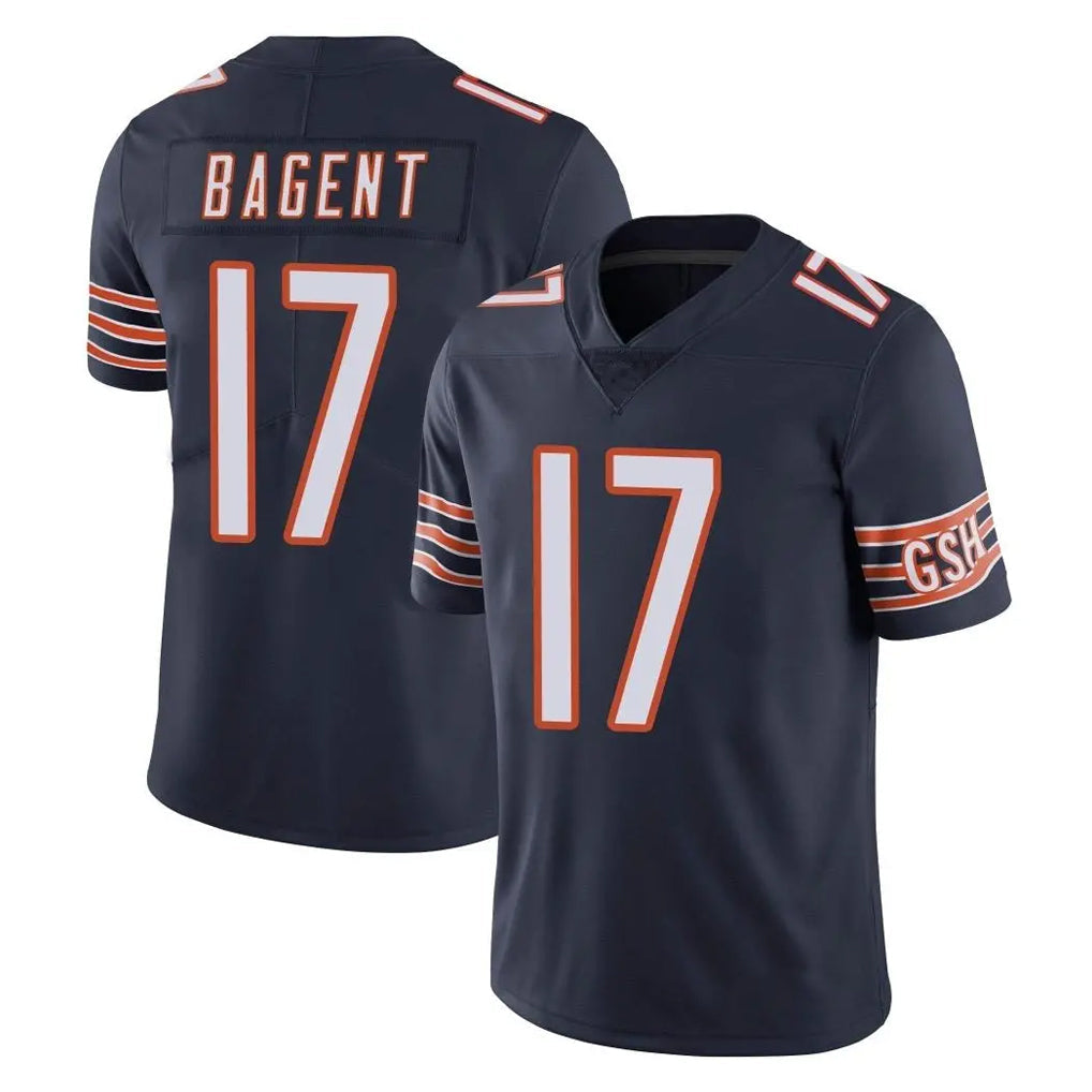 Tlead C.Bears #17 Tyson Bagent Player Navy Vapor Untouchable Limited Home Game Stitched Jerseys