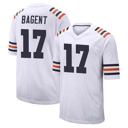 Tlead C.Bears #17 Tyson Bagent Player White Classic Home Game Stitched Jerseys