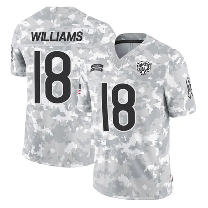 Tlead C.Bears #18 Caleb Williams Player Arctic Camo Salute to Service Limited Stitched Jerseys