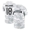 Tlead C.Bears #18 Caleb Williams Player Arctic Camo Salute to Service Performance T-Shirt Limited Stitched Jerseys