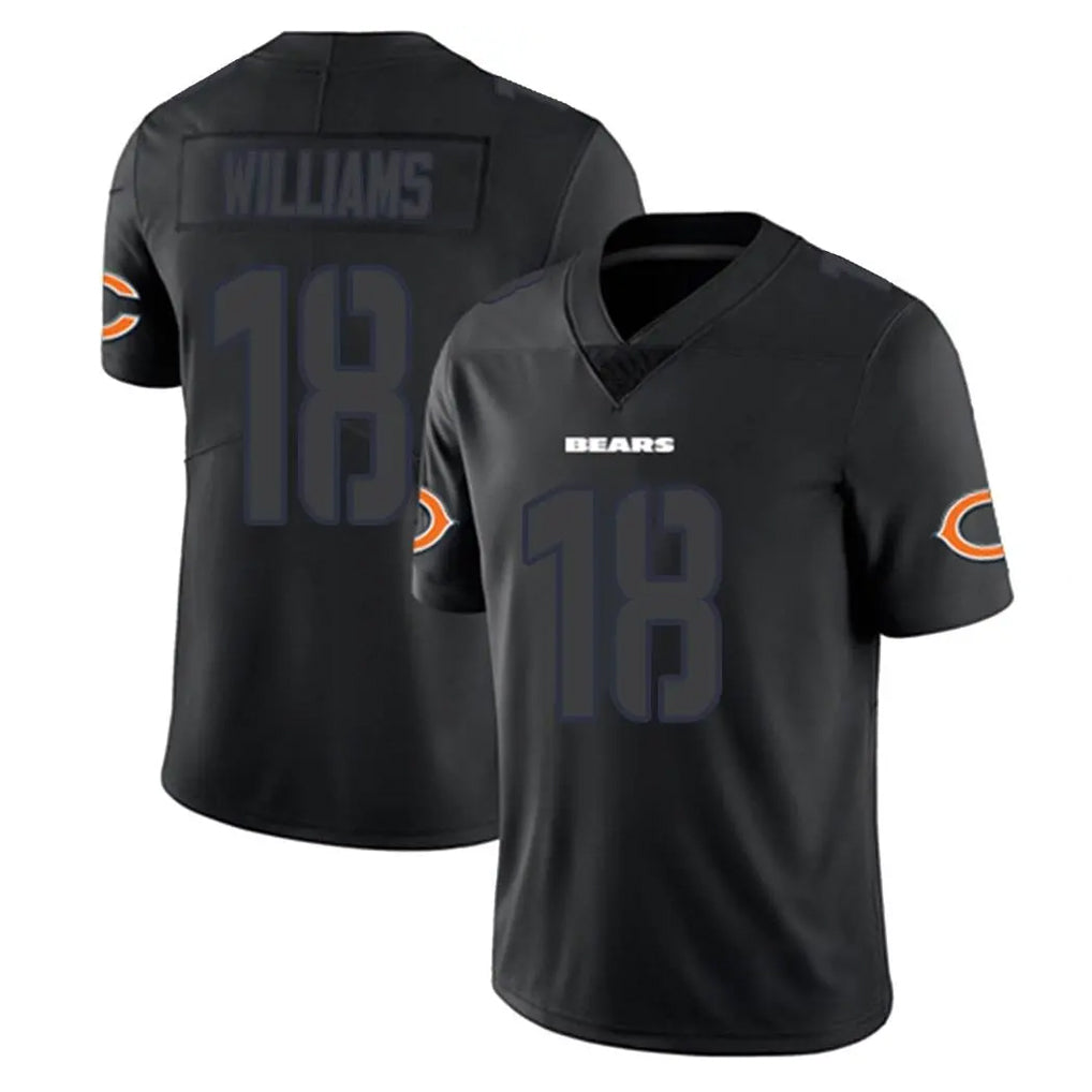 Tlead C.Bears #18 Caleb Williams Player Black Impact Limited Game Stitched Jerseys