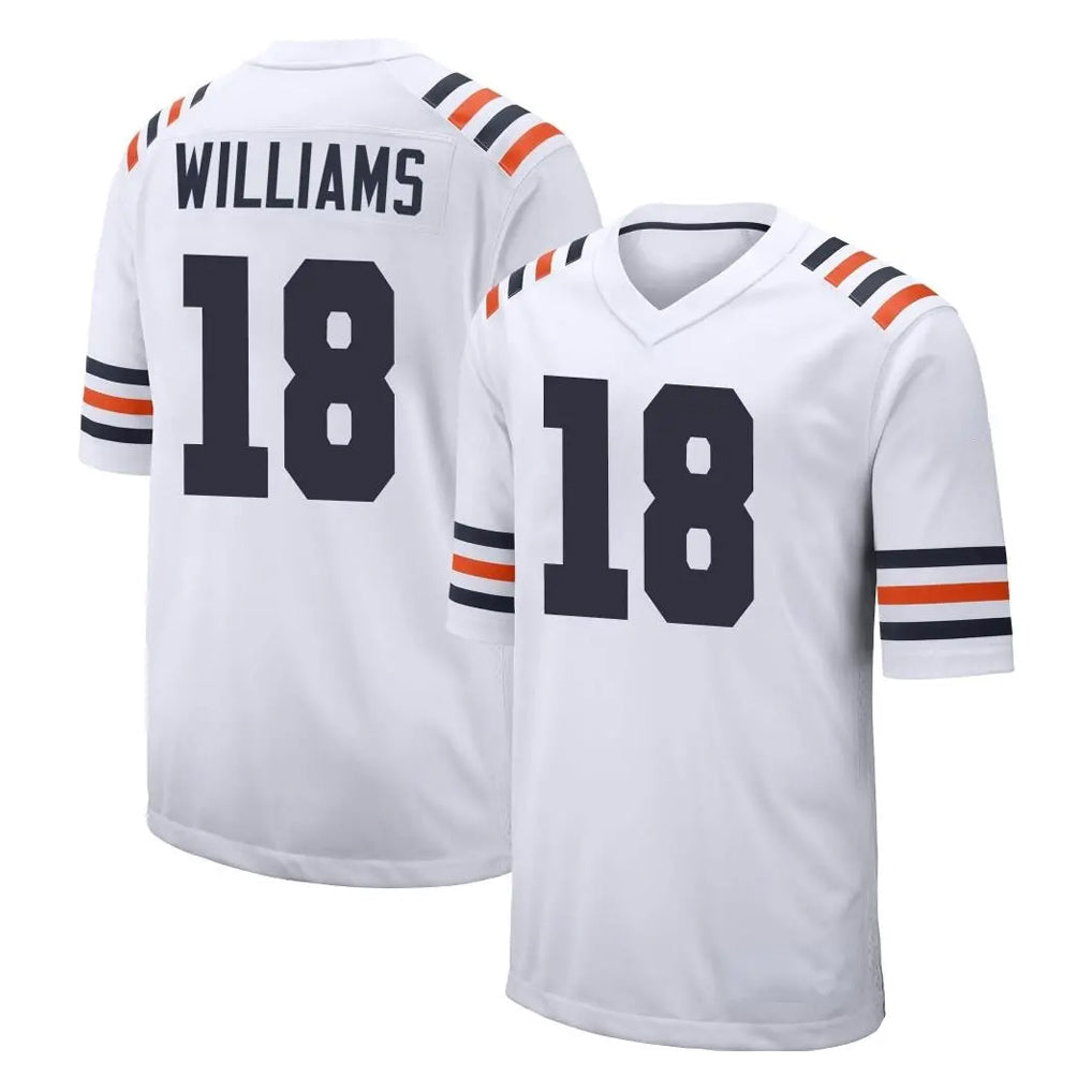 Tlead C.Bears #18 Caleb Williams Player White Classic Home Game Stitched Jerseys