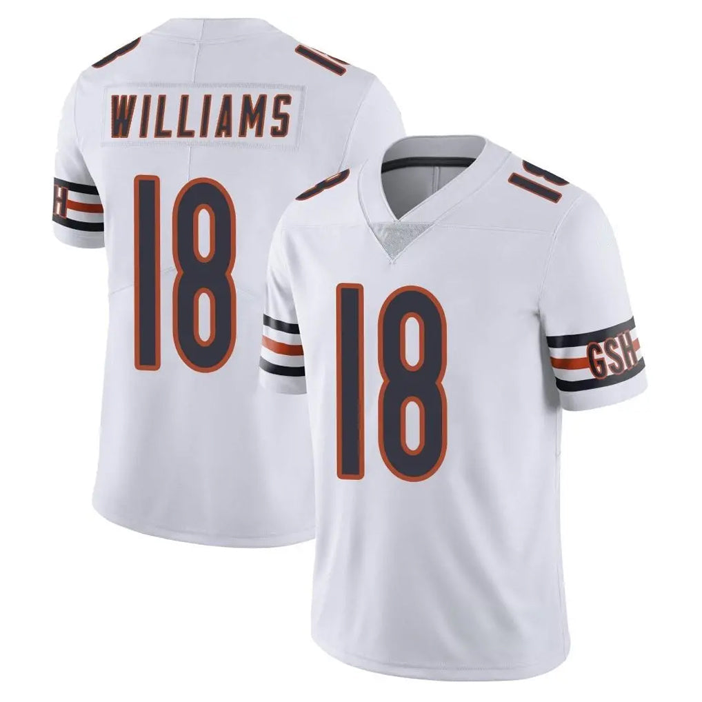 Tlead C.Bears #18 Caleb Williams Player White Vapor Untouchable Limited Home Game Stitched Jerseys