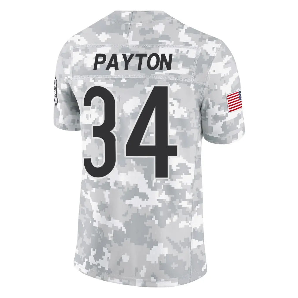 Tlead C.Bears #34 Walter Payton Player Arctic Camo Salute to Service Limited Stitched Jerseys