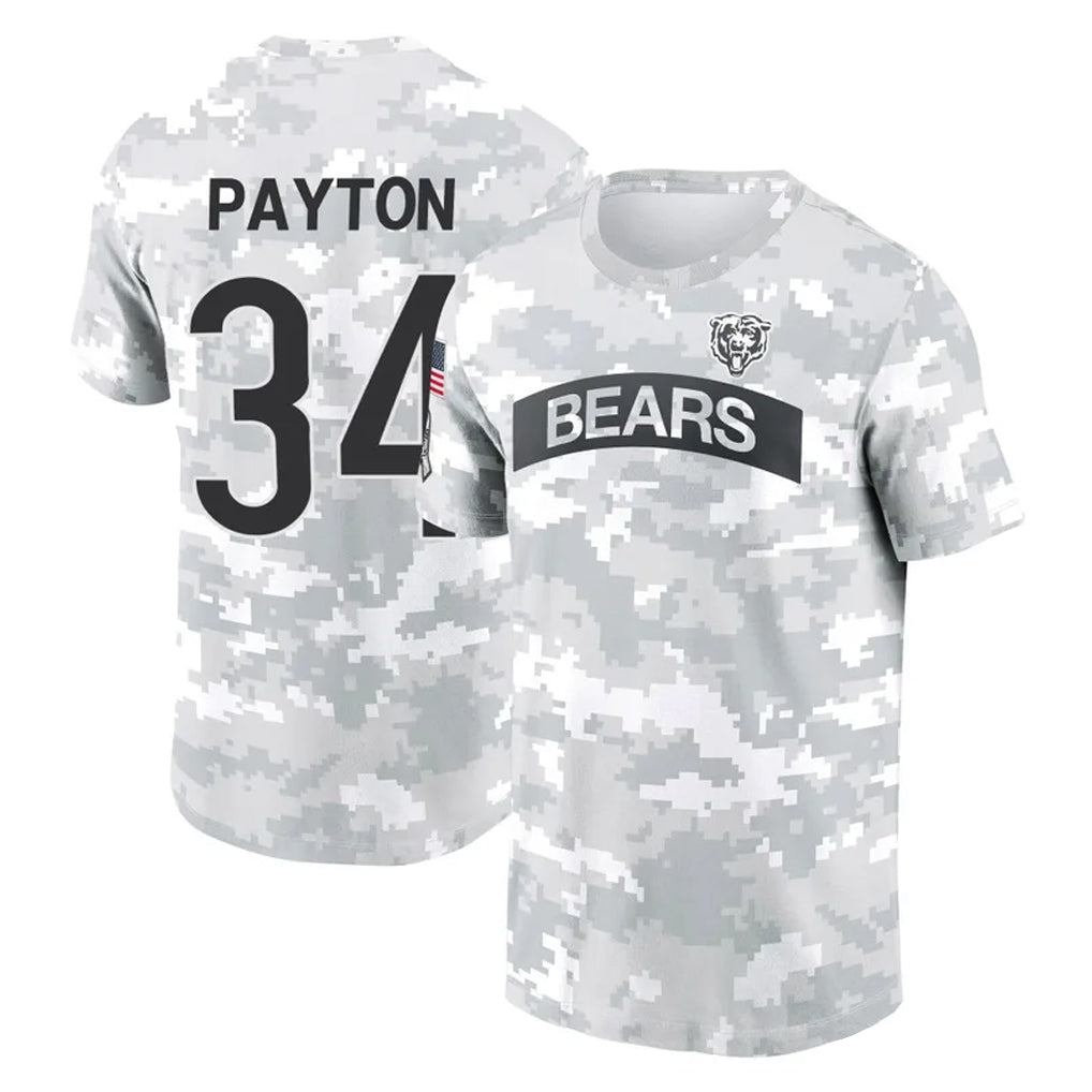 Tlead C.Bears #34 Walter Payton Player Arctic Camo Salute to Service Performance T-Shirt Limited Stitched Jerseys