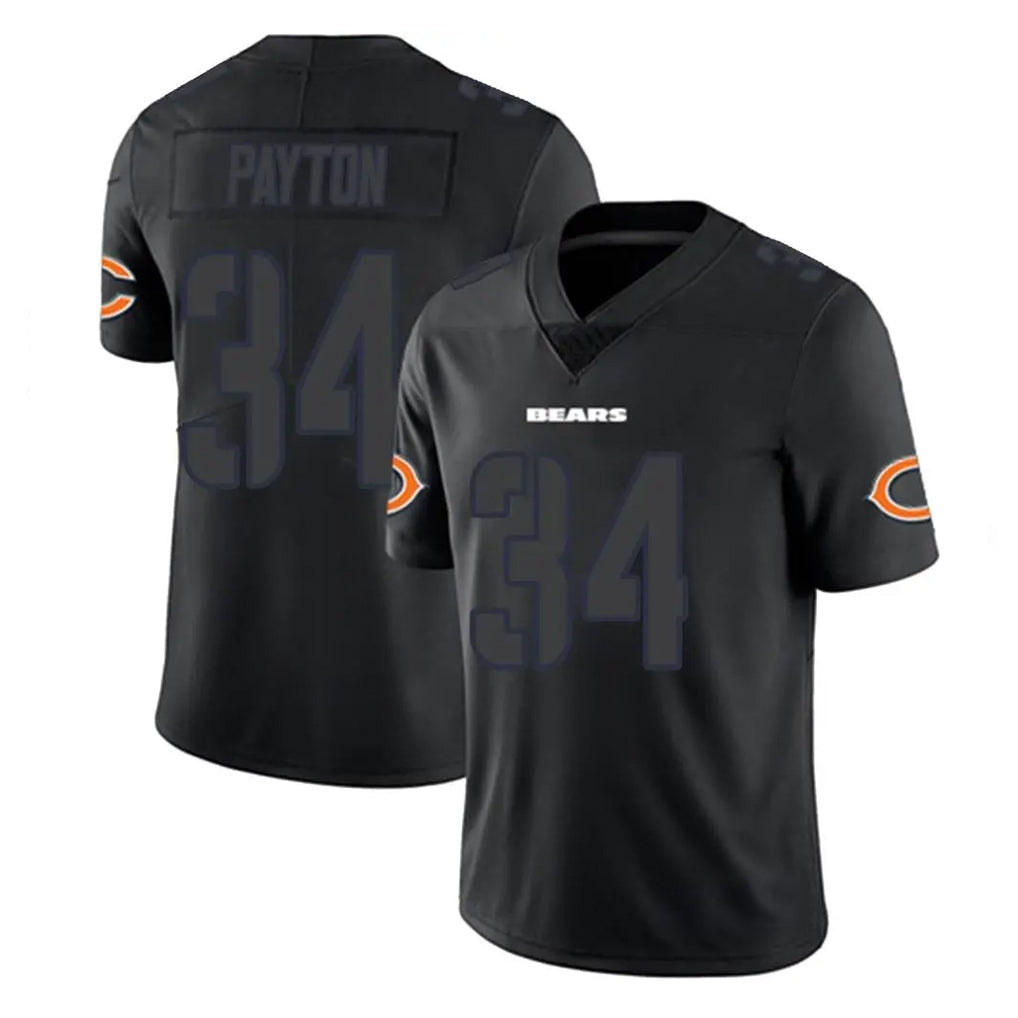 Tlead C.Bears #34 Walter Payton Player Black Impact Limited Game Stitched Jerseys
