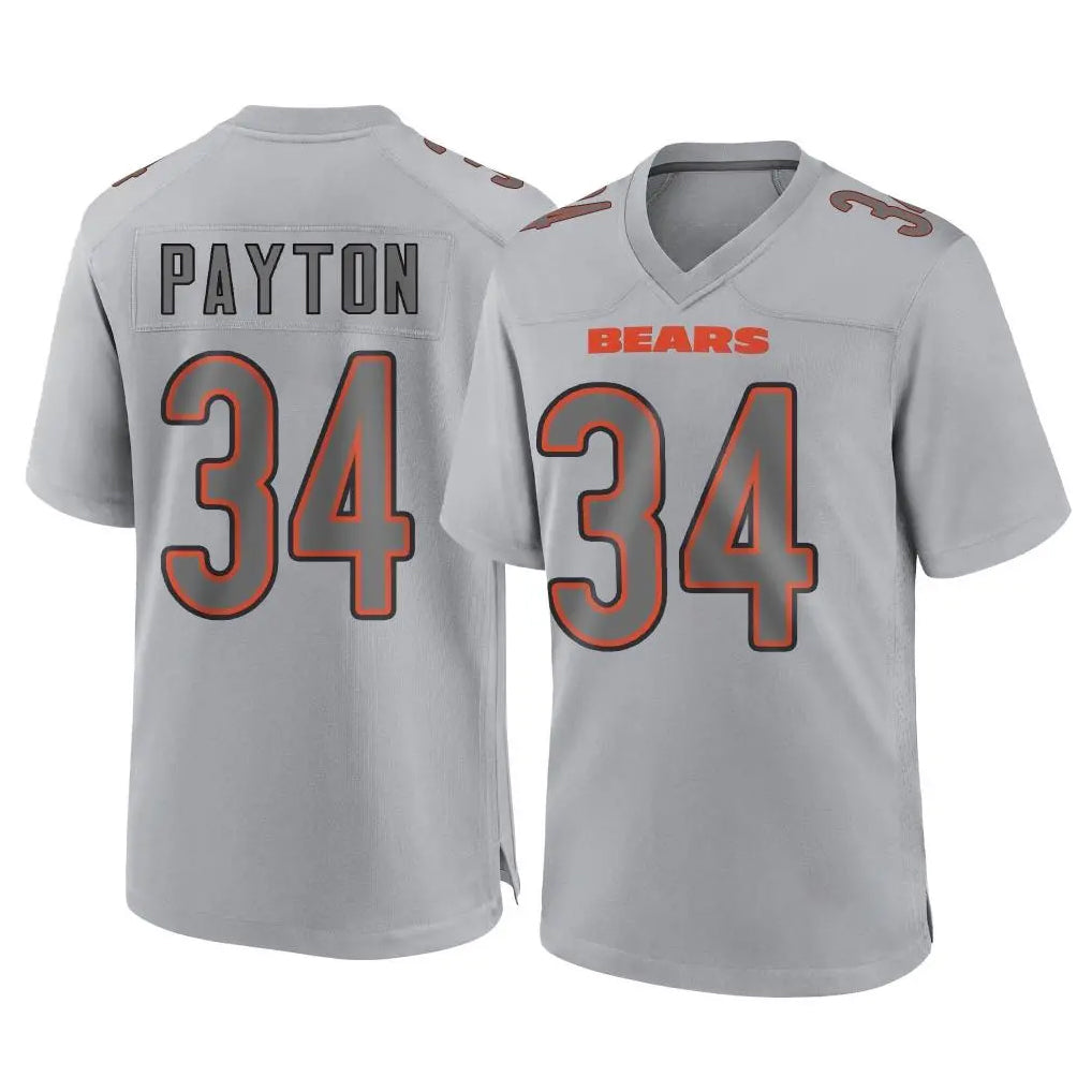 Tlead C.Bears #34 Walter Payton Player Gray Atmosphere Fashion Game Stitched Jerseys