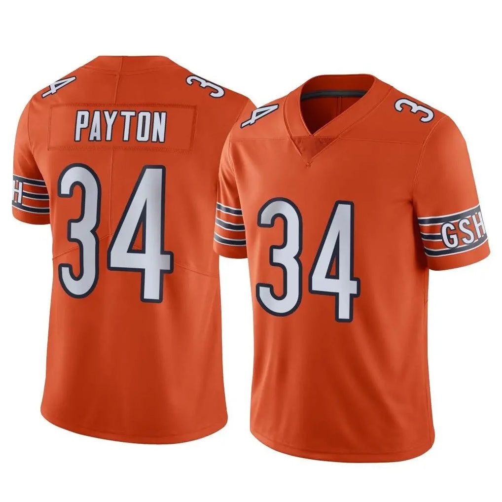 Tlead C.Bears #34 Walter Payton Player Orange Alternate Vapor Limited Home Game Stitched Jerseys