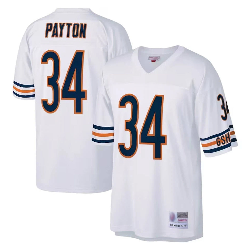 Tlead C.Bears #34 Walter Payton Player White 1985 Walter Payton Mitchell & Ness Throwback Retired Stitched Jerseys