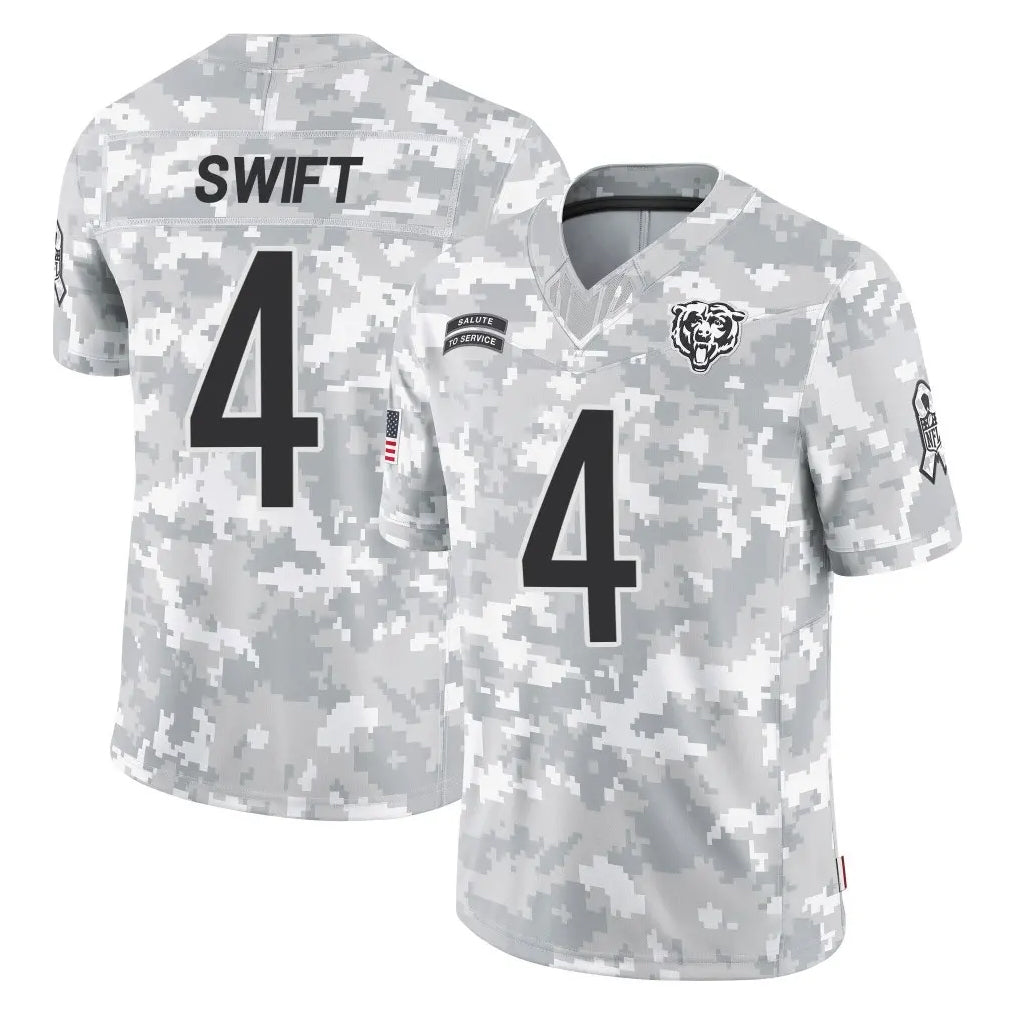 Tlead C.Bears #4 D'Andre Swift Player Arctic Camo Salute to Service Limited Stitched Jerseys