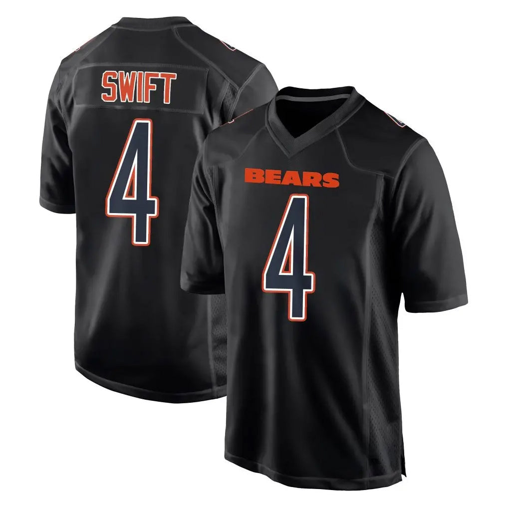 Tlead C.Bears #4 D'Andre Swift Player Carbon Black Fashion Game Stitched Jerseys