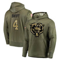 Tlead C.Bears #4 D'Andre Swift Player Olive Salute to Service Pullover Hoodies Home Game Stitched Jerseys