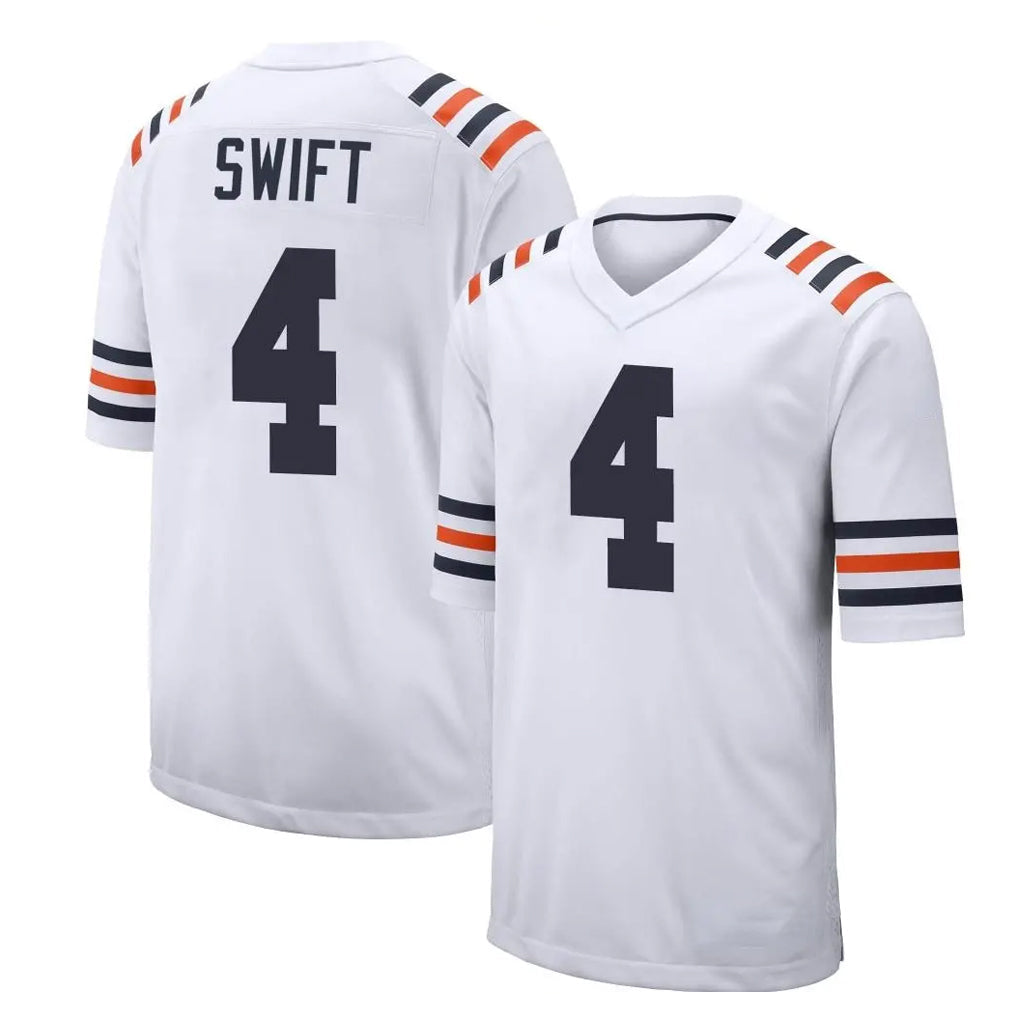Tlead C.Bears #4 D'Andre Swift Player White Classic Home Game Stitched Jerseys