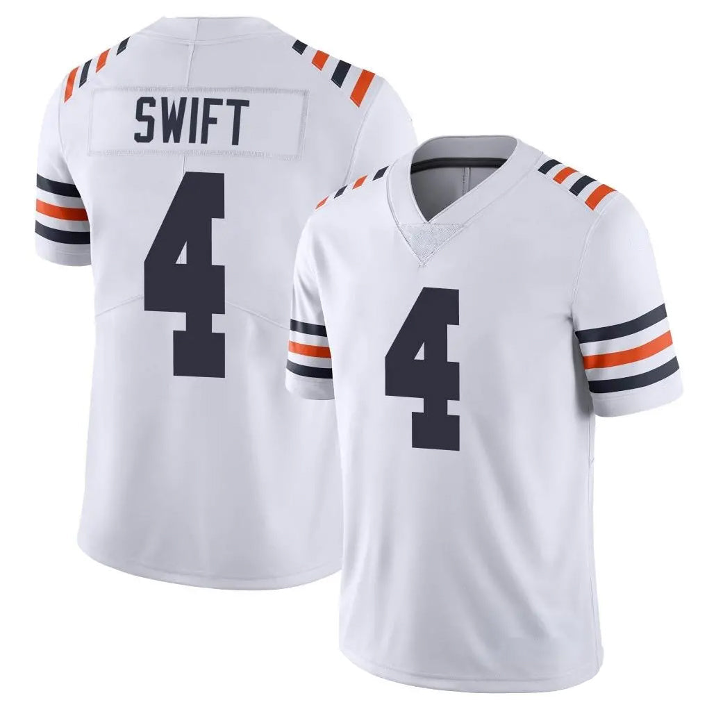Tlead C.Bears #4 D'Andre Swift Player White Classic Vapor Limited Home Game Stitched Jerseys