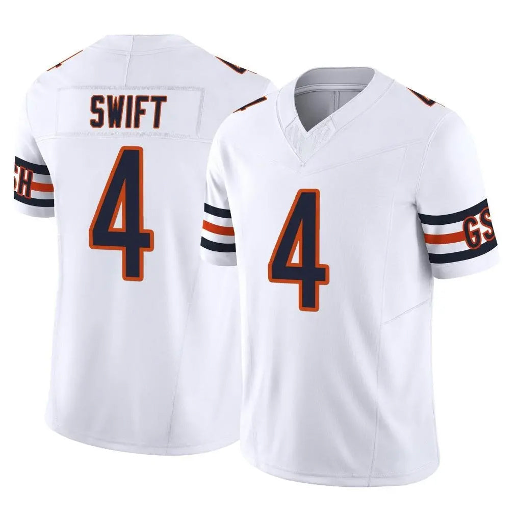 Tlead C.Bears #4 D'Andre Swift Player White Vapor F.U.S.E. Limited Home Game Stitched Jerseys
