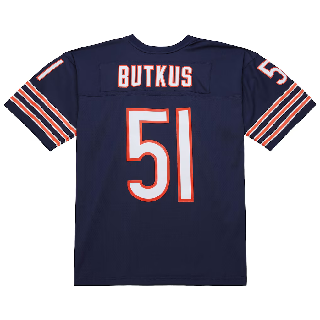 Tlead C.Bears #51 Dick Butkus Mitchell & Ness Navy Legacy Replica Stitched Puhic Jersey