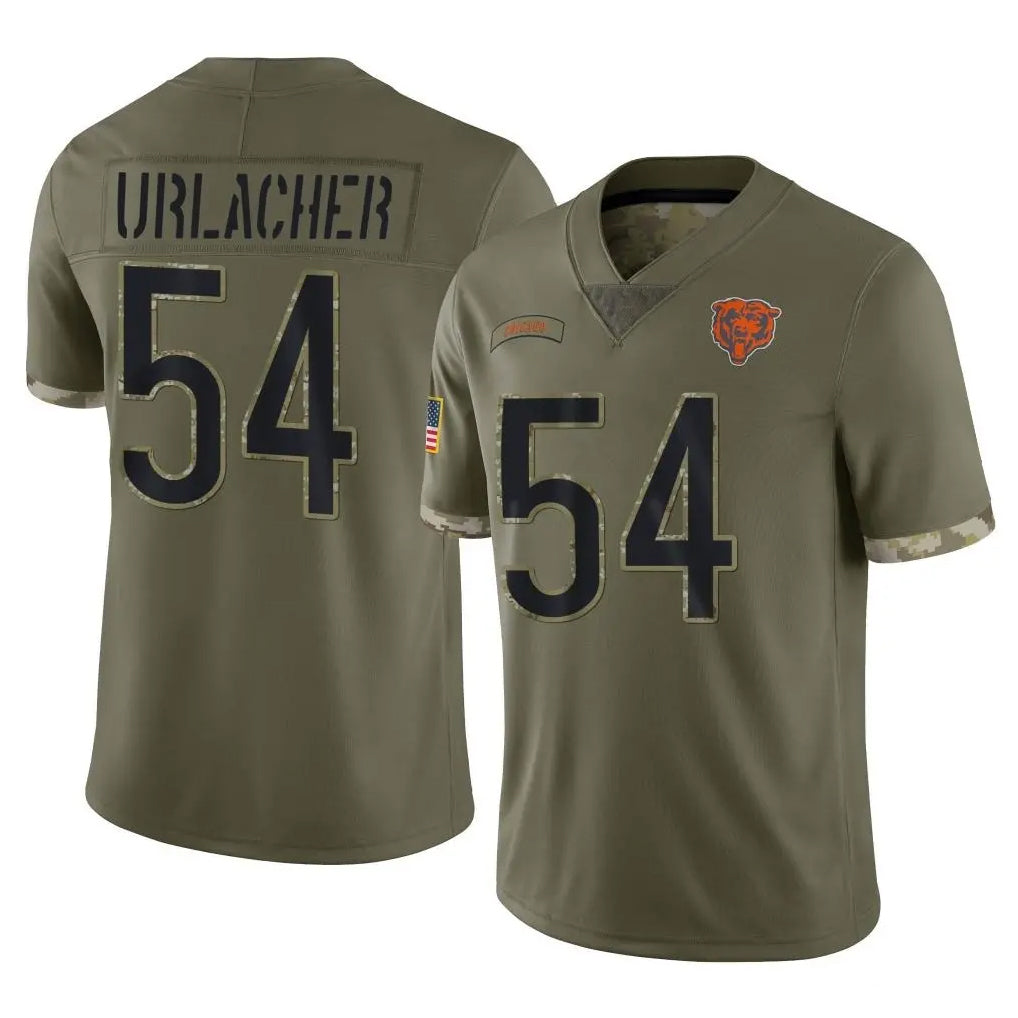 Tlead C.Bears #54 Brian Urlacher Player Olive Salute to Service Limited Game Stitched Jerseys