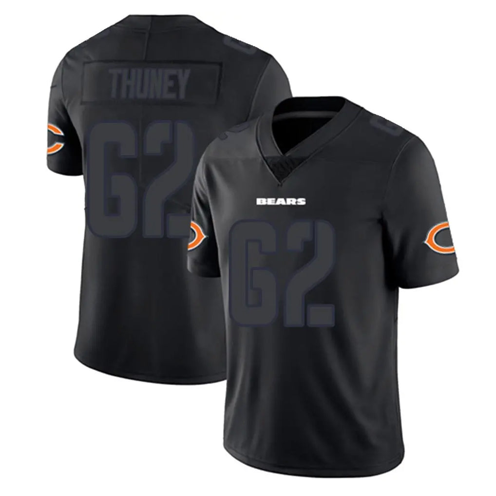Tlead C.Bears #62 Joe Thuney Player Black Impact Limited Game Stitched Jerseys