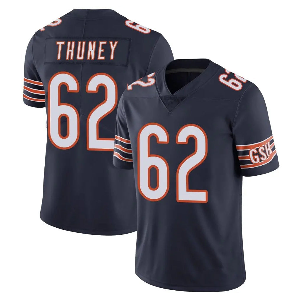 Tlead C.Bears #62 Joe Thuney Player Navy Vapor Untouchable Limited Home Game Stitched Jerseys