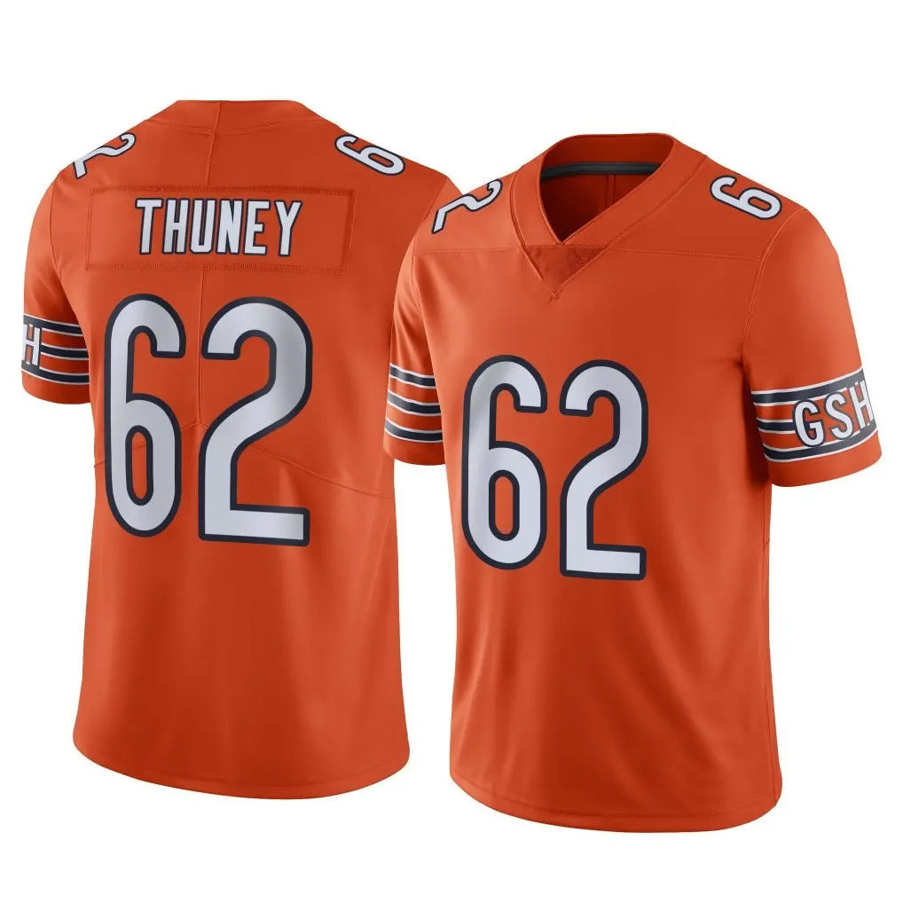 Tlead C.Bears #62 Joe Thuney Player Orange Alternate Vapor Limited Home Game Stitched Jerseys