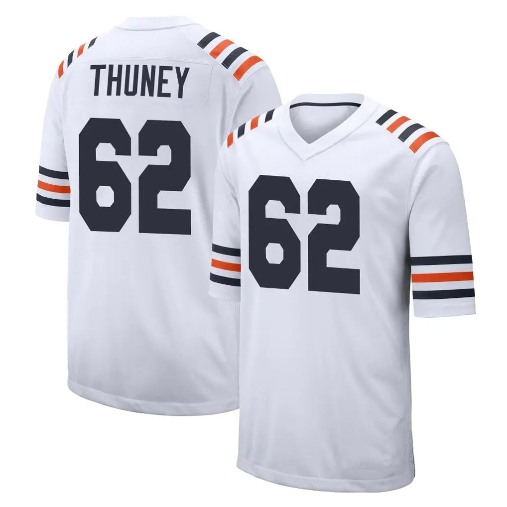 Tlead C.Bears #62 Joe Thuney Player White Classic Home Game Stitched Jerseys