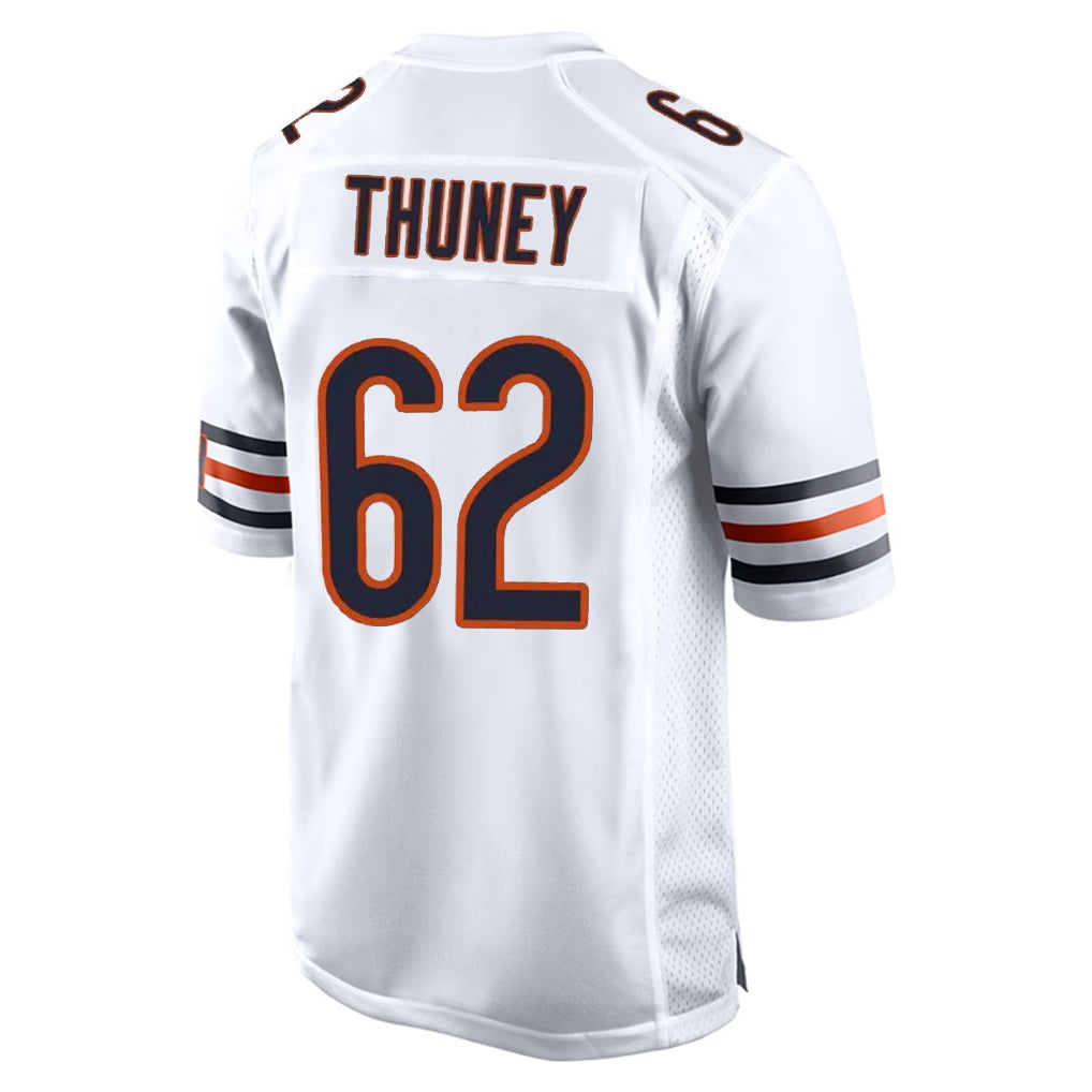 Tlead C.Bears #62 Joe Thuney Player White Home Game Stitched Jerseys