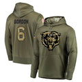 Tlead C.Bears #6 Kyler Gordon Player Olive Salute to Service Pullover Hoodies Home Game Stitched Jerseys