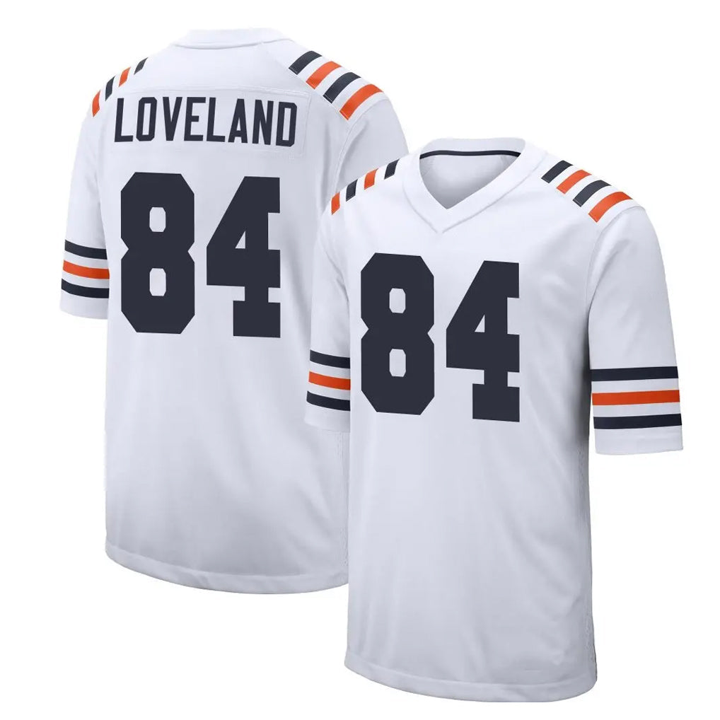 Tlead C.Bears #84 Colston Loveland Player White Classic Home Game Stitched Jerseys