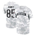 Tlead C.Bears #85 Cole Kmet Player Arctic Camo Salute to Service Performance T-Shirt Limited Stitched Jerseys