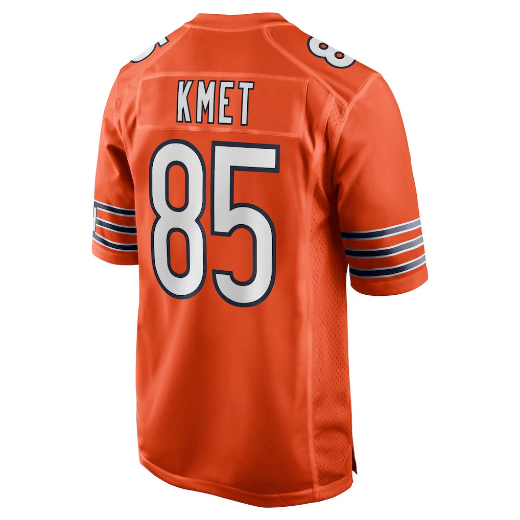 Tlead C.Bears #85 Cole Kmet Player Orange Home Game Stitched Jerseys