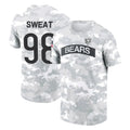 Tlead C.Bears #98 Montez Sweat Player Arctic Camo Salute to Service Performance T-Shirt Limited Stitched Jerseys