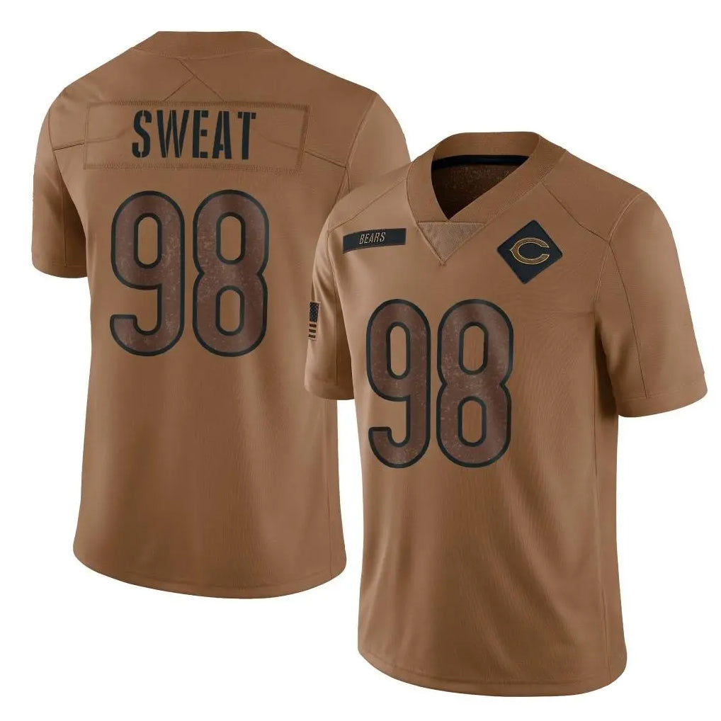Tlead C.Bears #98 Montez Sweat Player Brown Salute to Service Limited Stitched Jerseys