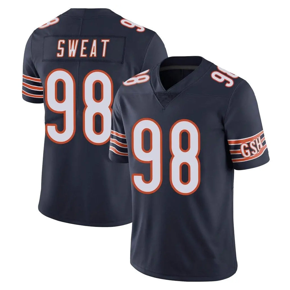 Tlead C.Bears #98 Montez Sweat Player Navy Vapor Untouchable Limited Home Game Stitched Jerseys