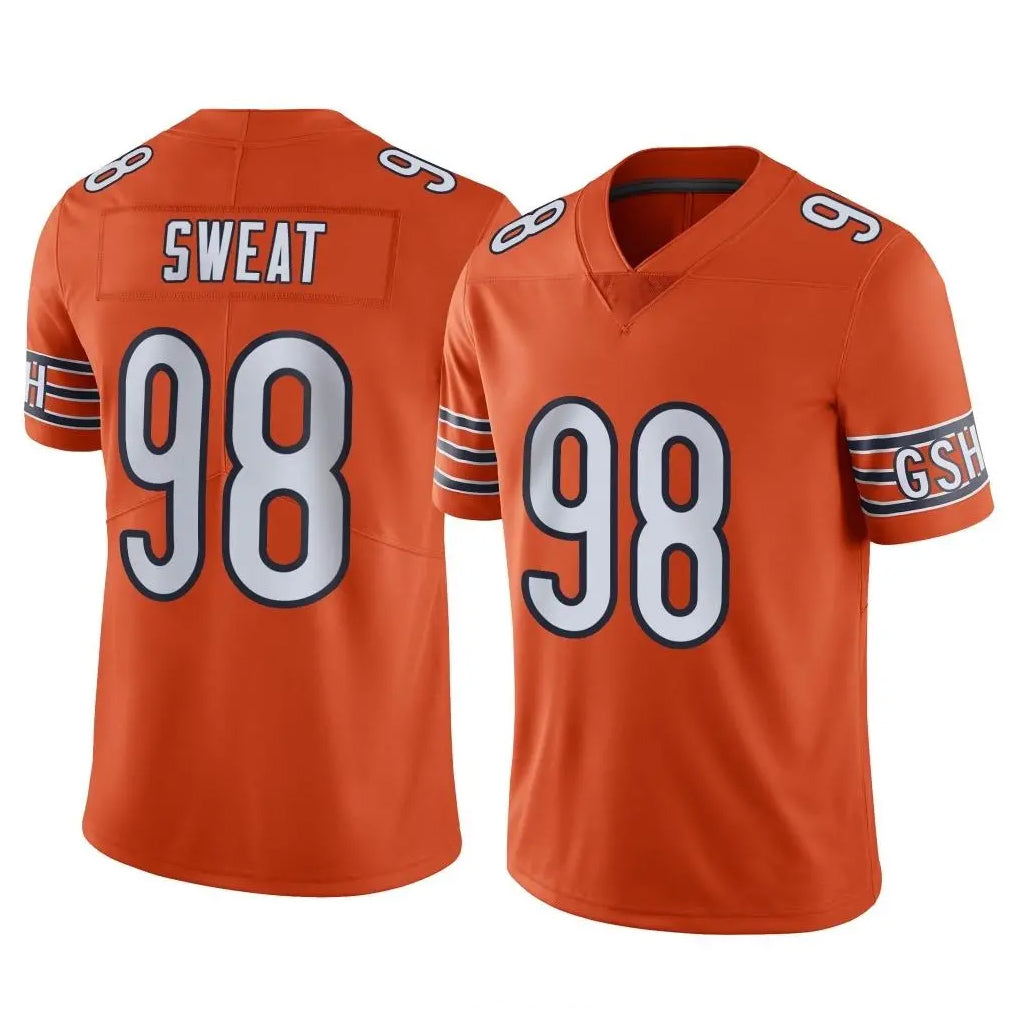 Tlead C.Bears #98 Montez Sweat Player Orange Alternate Vapor Limited Home Game Stitched Jerseys