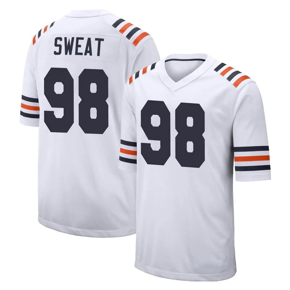 Tlead C.Bears #98 Montez Sweat Player White Classic Home Game Stitched Jerseys