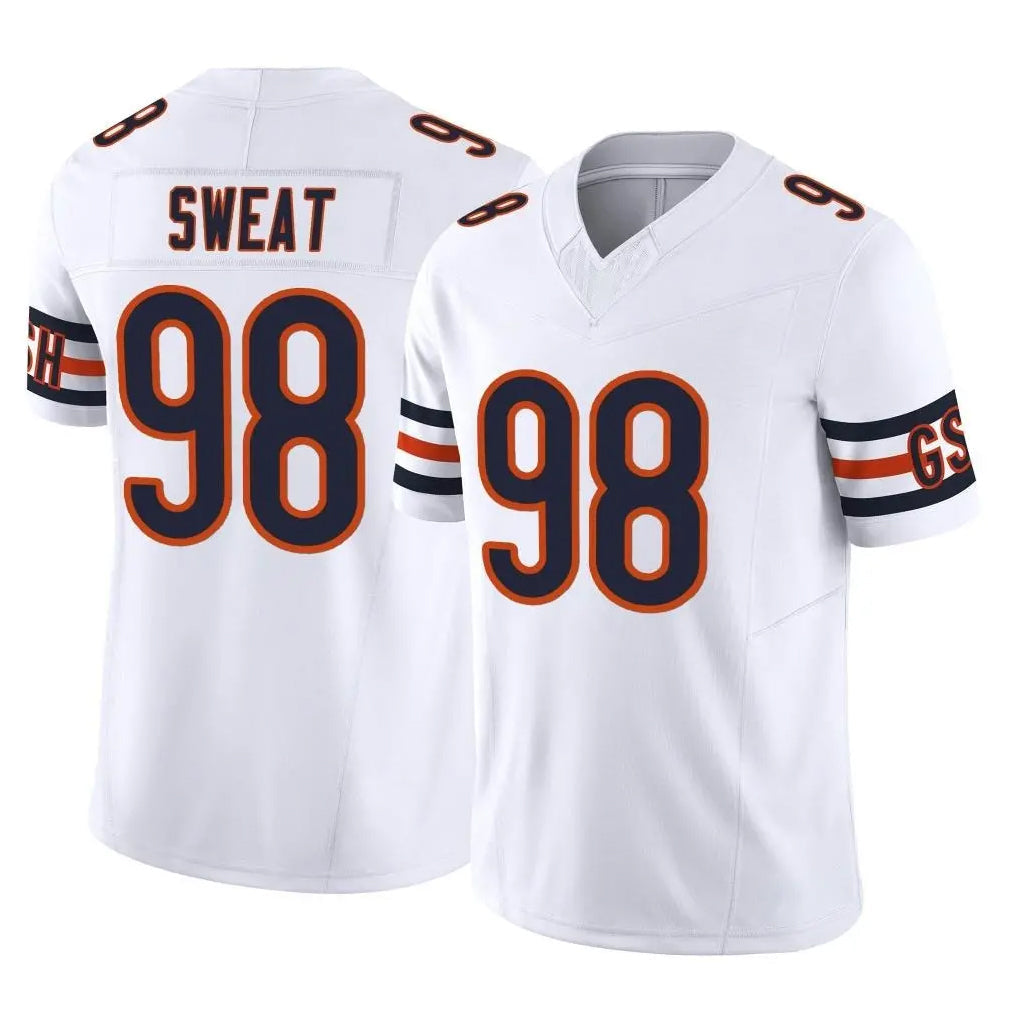 Tlead C.Bears #98 Montez Sweat Player White Vapor F.U.S.E. Limited Home Game Stitched Jerseys
