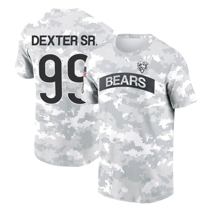 Tlead C.Bears #99 Gervon Dexter Sr. Player Arctic Camo Salute to Service Performance T-Shirt Limited Stitched Jerseys