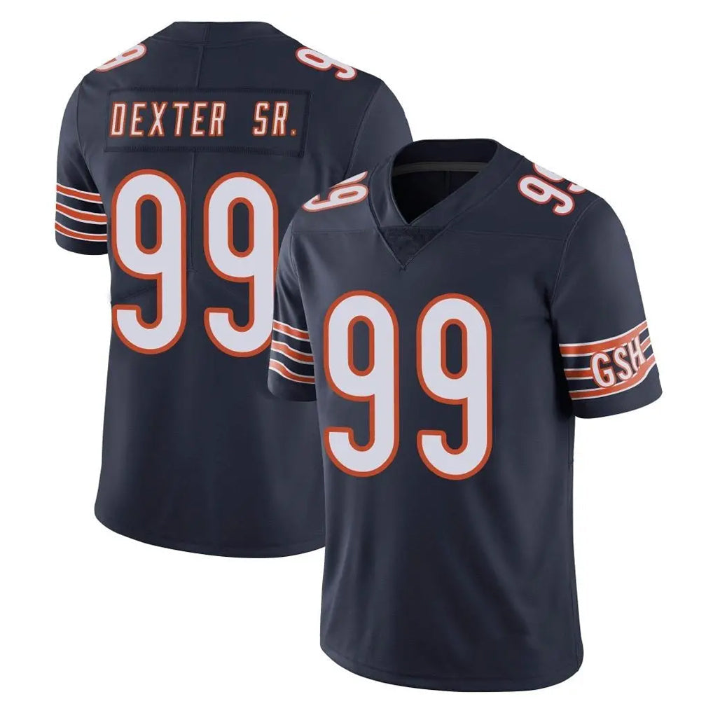 Tlead C.Bears #99 Gervon Dexter Sr. Player Navy Vapor Untouchable Limited Home Game Stitched Jerseys