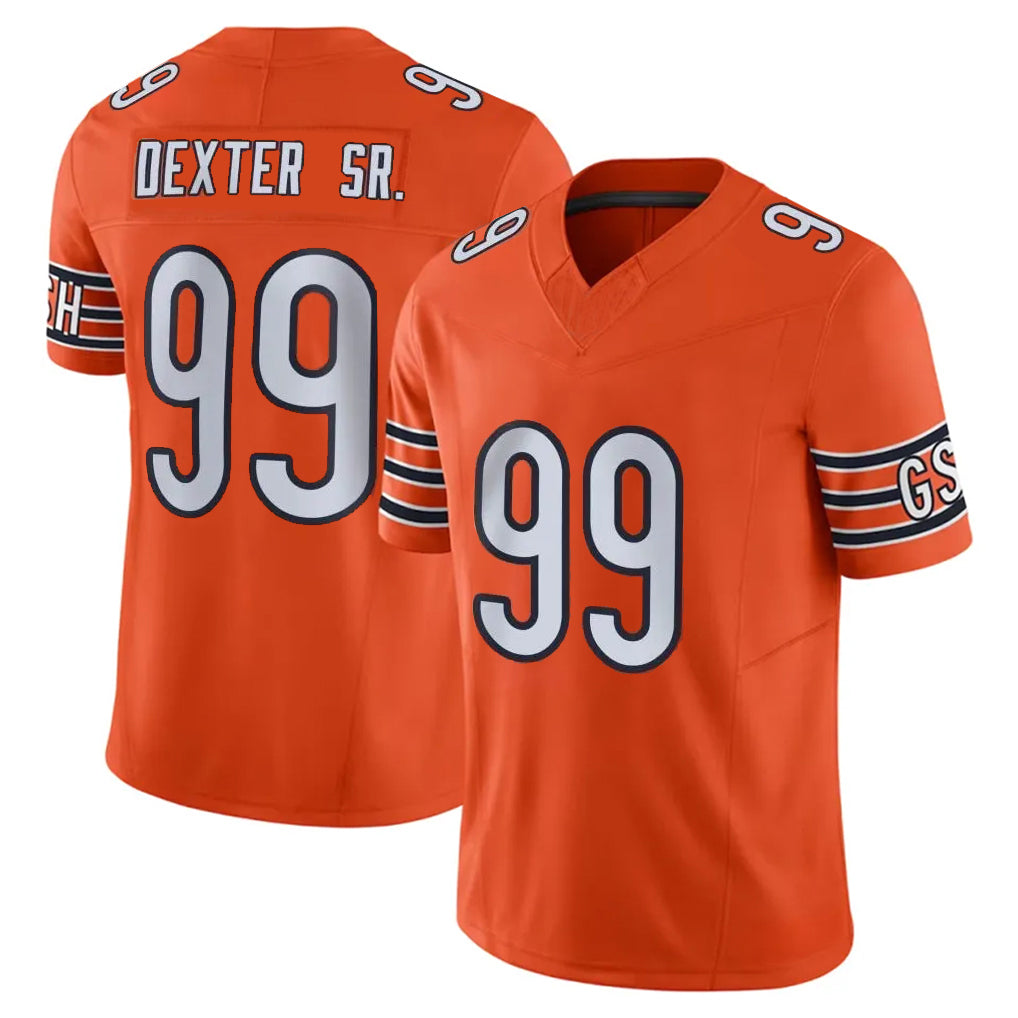 Tlead C.Bears #99 Gervon Dexter Sr. Player Orange Vapor F.U.S.E. Limited Home Game Stitched Jerseys