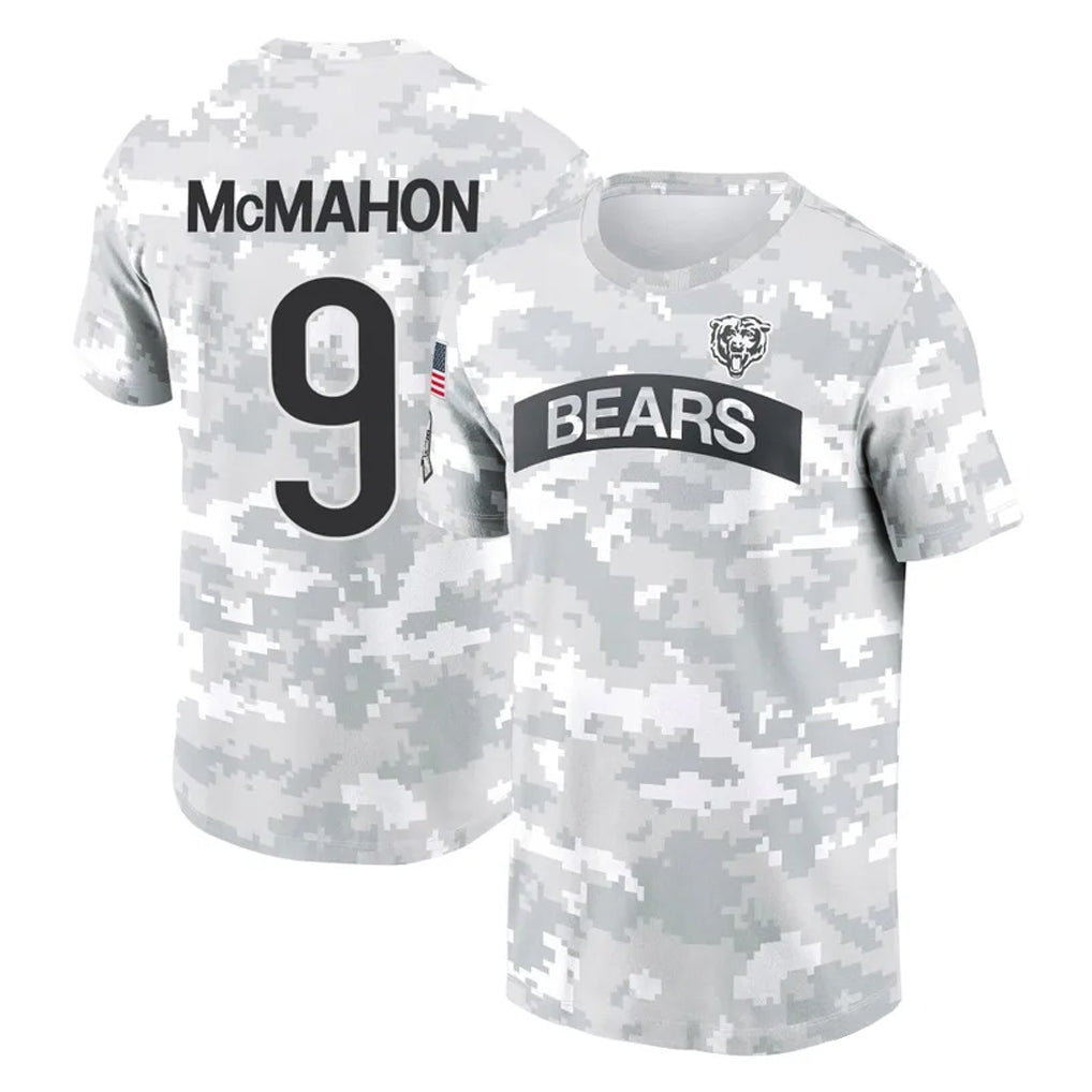 Tlead C.Bears #9 Jim McMahon Player Arctic Camo Salute to Service Performance T-Shirt Limited Stitched Jerseys